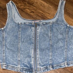 Womens zip up crop top